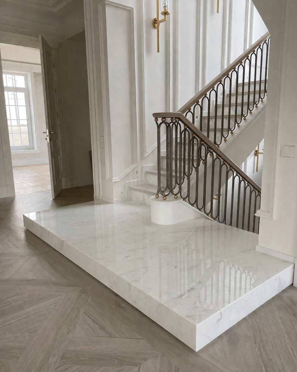 Shkallë prej mermeri Balkan White